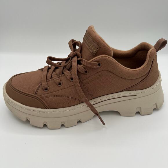 Skechers Women's Brown Chunky Lace Up Platform Sneakers Brown Size 7.5 - Picture 12 of 14